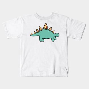 Pepperoni pizza dinosaur cute stegosaurus doodle Kids T-Shirt